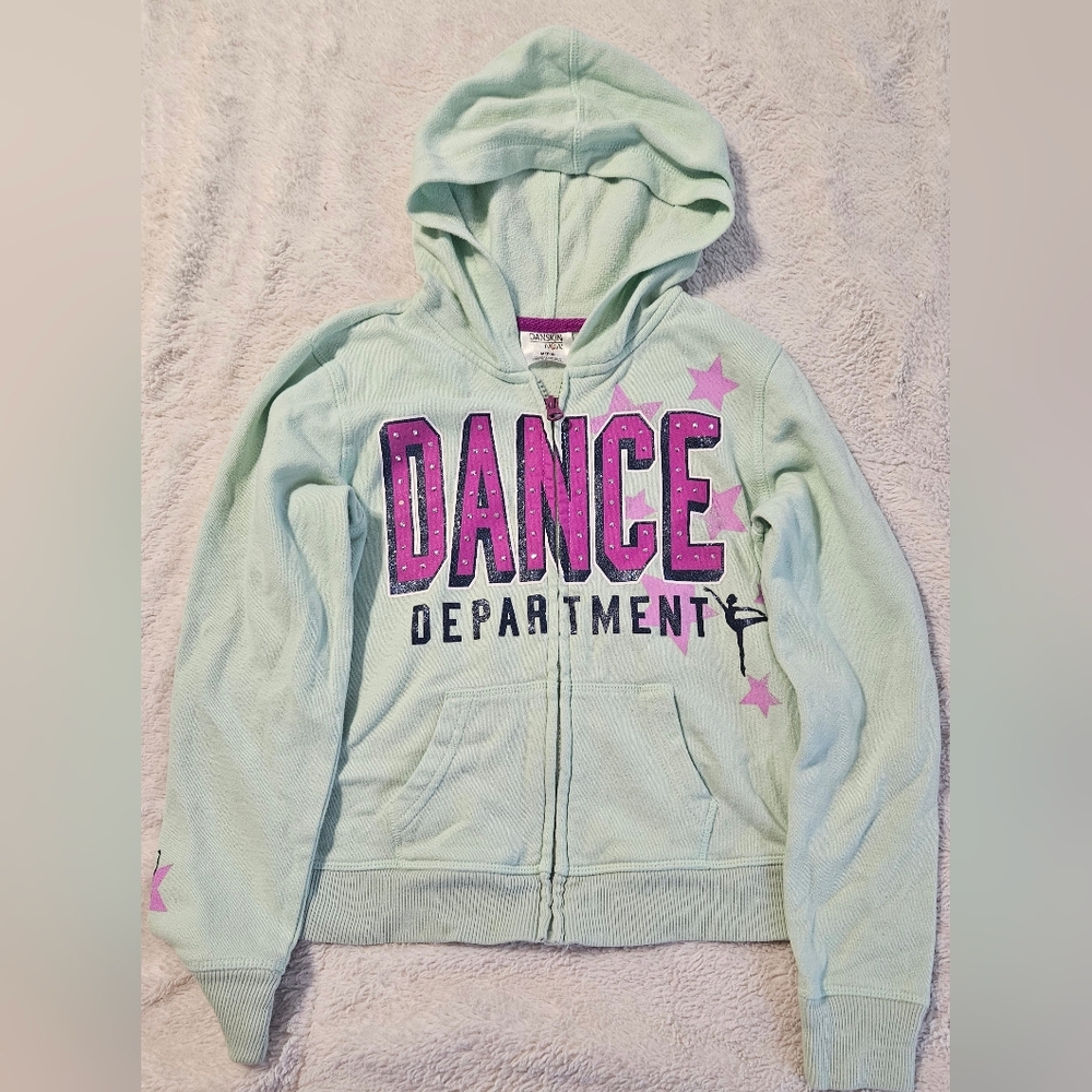 Danskin Mint Green Hoodie with Pink Accents